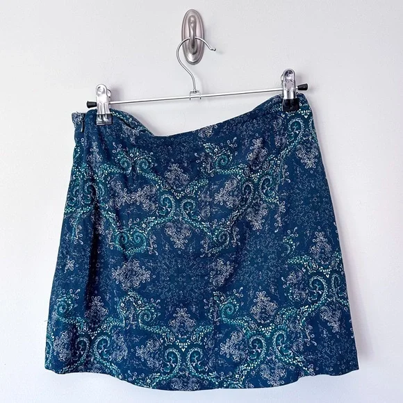 Free People Blue & Teal Paisley Bandana Button Mini Skirt - Picture 6 of 7